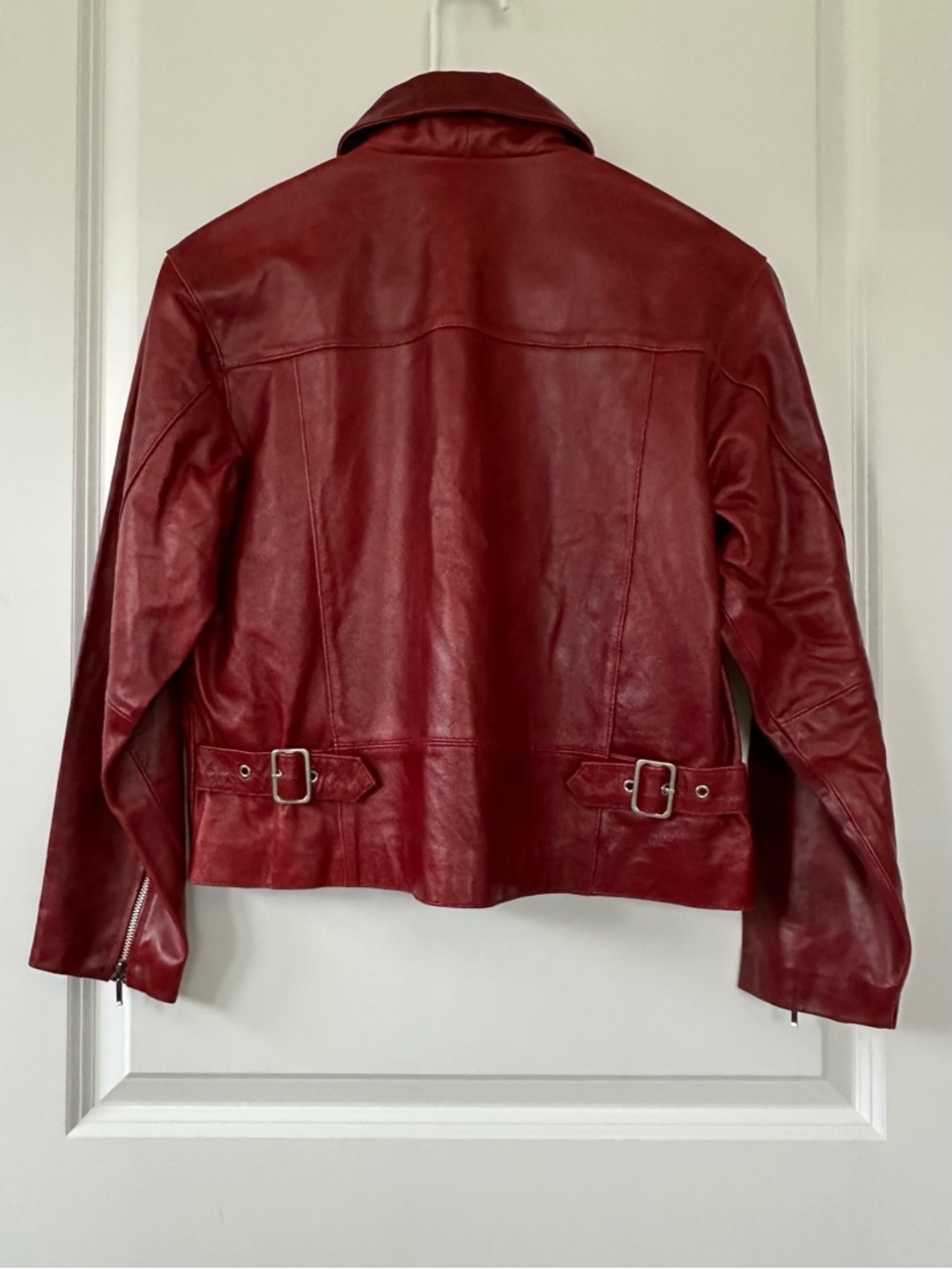 Vintage 2000’s GAP Red Leather Zip-Up Jacket - Picture 8 of 15